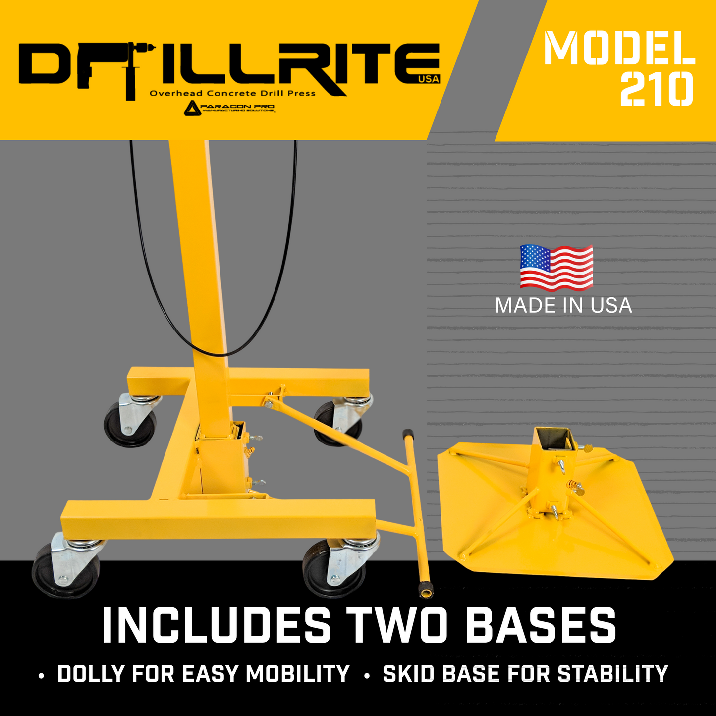 DRILLRITE™ 210 MINI OVERHEAD CONCRETE DRILL PRESS 7' - Paragon Pro