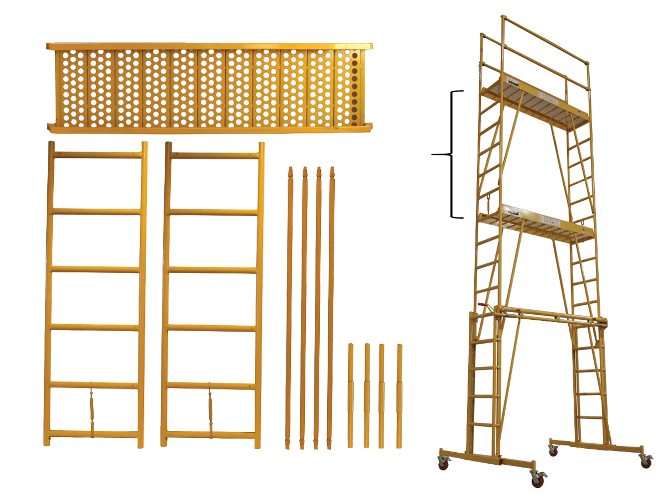 TELE-TOWER® 1177 6' FT EXTENSION 1000 LBS 17' DECK HEIGHT 6'X19" DECK SIZE - paragonpromfg