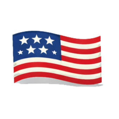 Waving American flag on a white background