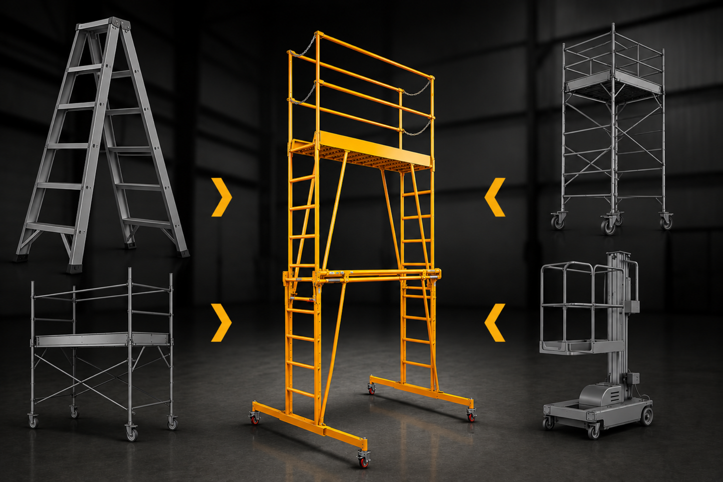 TELE-TOWER® MODEL 1101-2296 ADJUSTABLE WORK PLATFORM 1000 LBS 11' 8'X22" DECK SIZE
