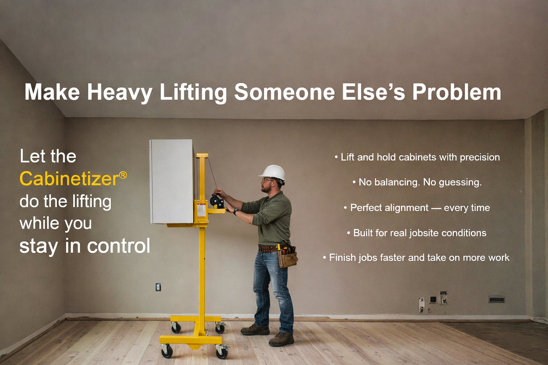 How to Install Upper Cabinets by Yourself (Without Breaking Your Back or Using a Support Ledger)