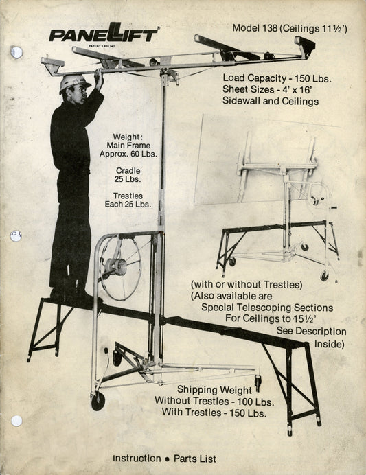 Original Panellift Model 138 Brochure Roland Young Telpro Inc