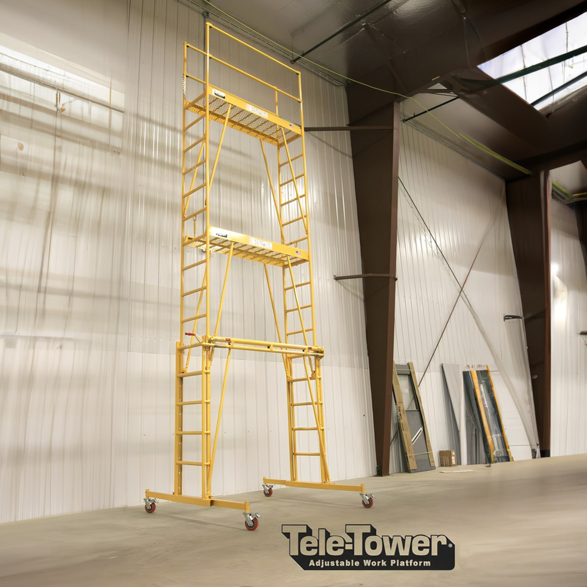 TELE-TOWER® ADJUSTABLE WORK PLATFORM MODEL 1101-22 1000 LBS 11' 6'X22