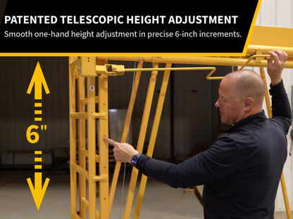 TELE-TOWER® MODEL 1101-96 ADJUSTABLE WORK PLATFORM 1000 LBS 11' 8'X19" DECK SIZE