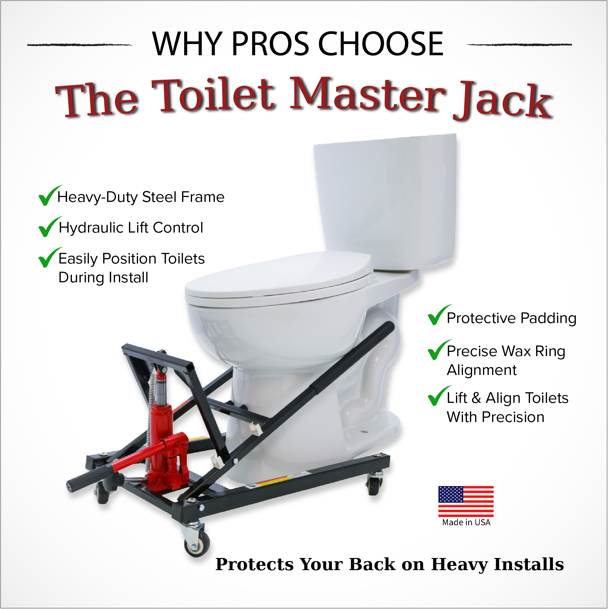 Hydraulic Toilet Installation Jack - Paragon Pro