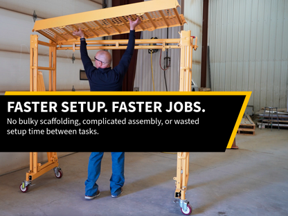 TELE-TOWER® MODEL 1101-96 ADJUSTABLE WORK PLATFORM 1000 LBS 11' 8'X19" DECK SIZE