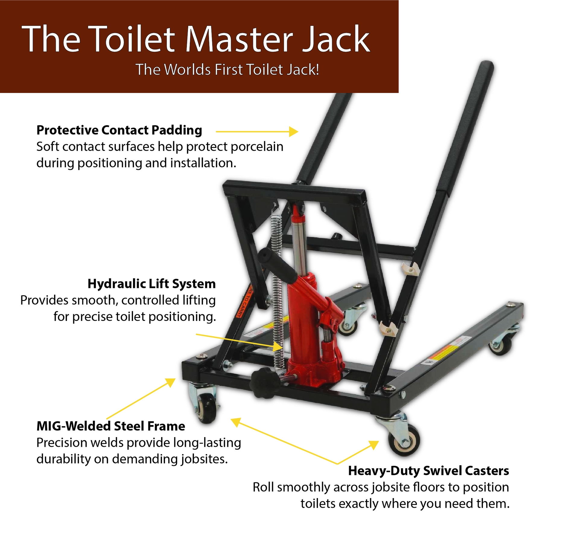Hydraulic Toilet Installation Jack - Paragon Pro