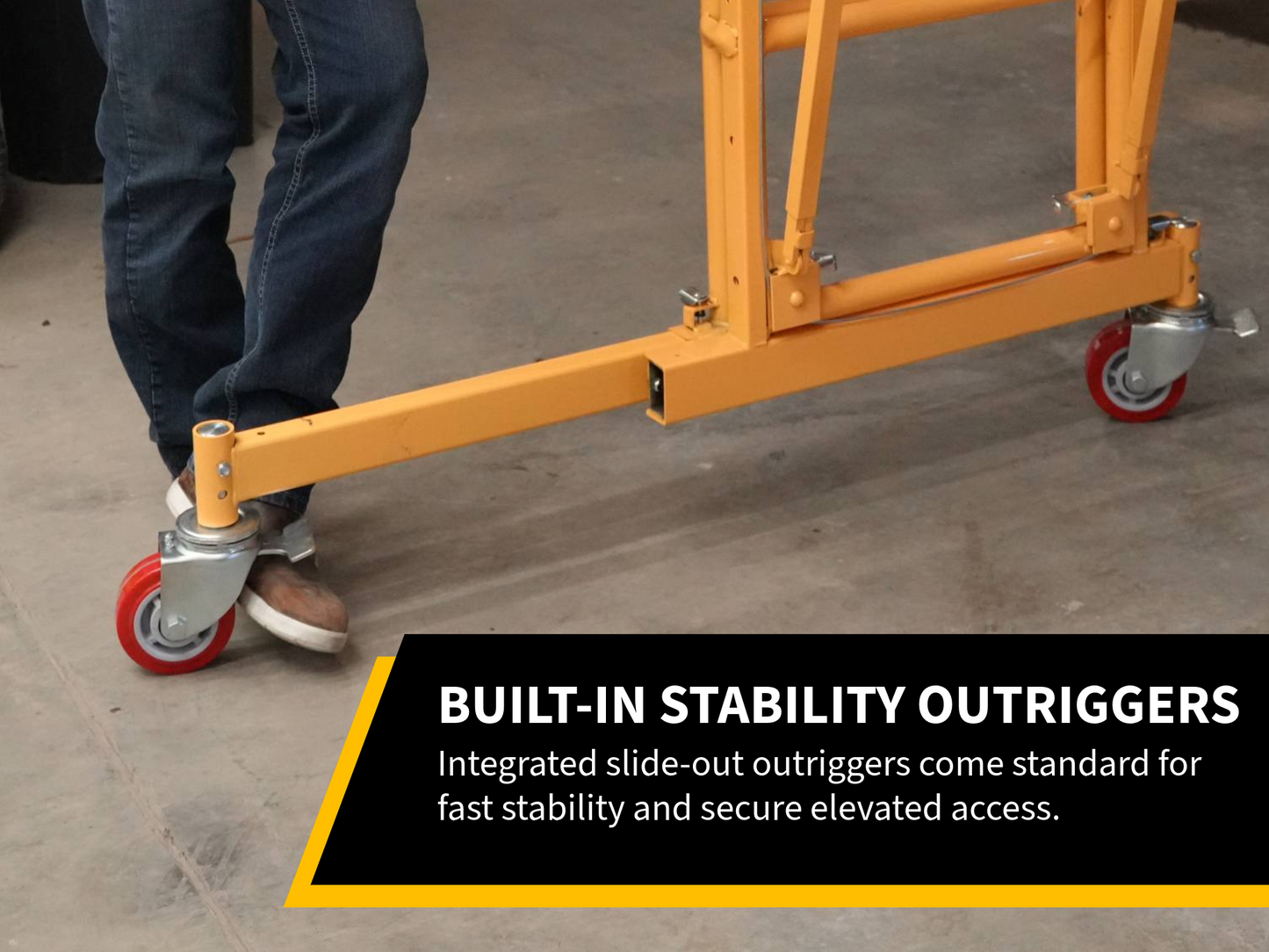 TELE-TOWER® MODEL 1101-96 ADJUSTABLE WORK PLATFORM 1000 LBS 11' 8'X19" DECK SIZE