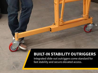 TELE-TOWER® MODEL 1101-96 ADJUSTABLE WORK PLATFORM 1000 LBS 11' 8'X19" DECK SIZE