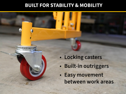 TELE-TOWER® MODEL 1101-96 ADJUSTABLE WORK PLATFORM 1000 LBS 11' 8'X19" DECK SIZE