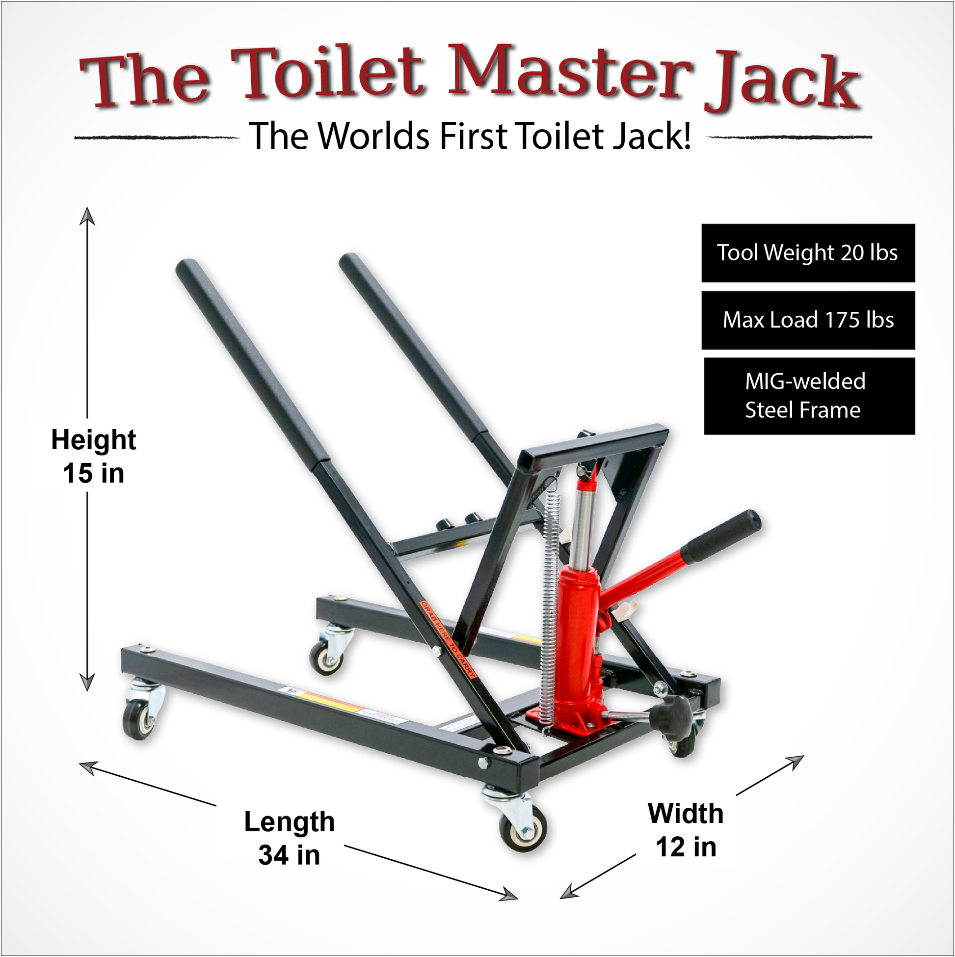 Hydraulic Toilet Installation Jack - Paragon Pro