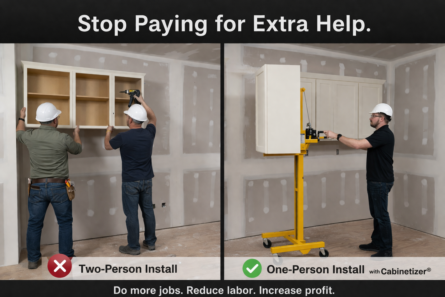 CABINETIZER® CABINET LIFT MODEL 72  300 LBS 6' - Paragon Pro