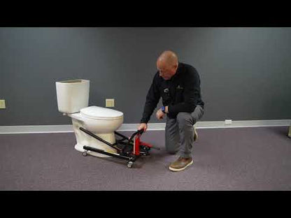 Man showing how to use Toilet Jack
