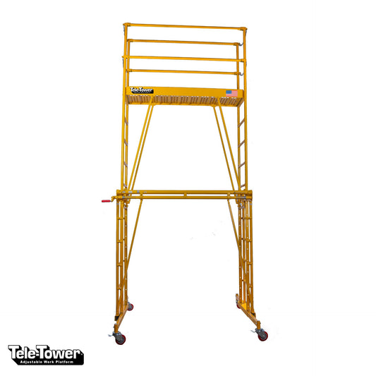 TELE - TOWER® ADJUSTABLE WORK PLATFORM MODEL 1101 - 96 1000 LBS 11' 8'X19" DECK SIZE - paragonpromfg