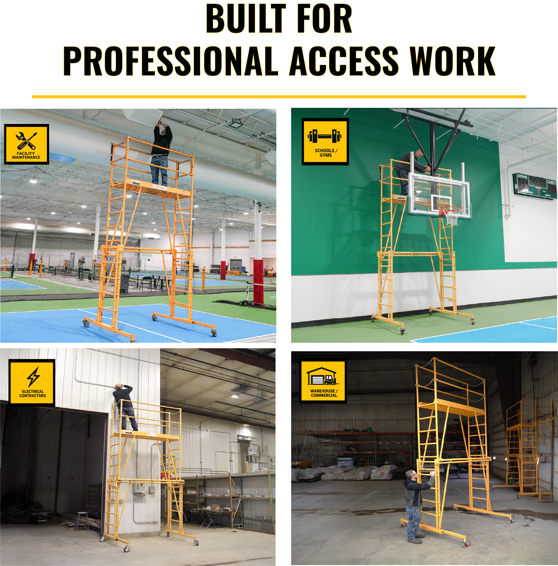 TELE-TOWER® MODEL 1101 ADJUSTABLE WORK PLATFORM 11 FT 1000 LBS 6'X19
