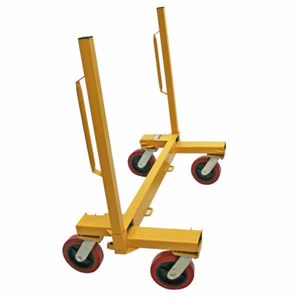 Material handling cart, swivel locking braking casters