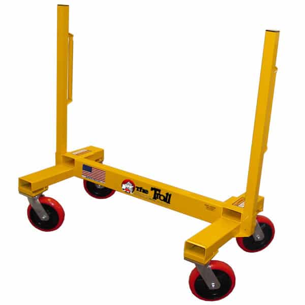 Material handling cart, swivel locking braking casters