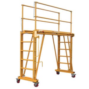 1101-2296 Tele-Tower adjustable height mobile work platform / scaffolding with 96 inch wide and 22 inch deep deck