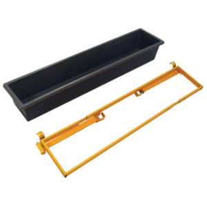 Plastic tool tray, accessory for adjustable height mobile work platform and scaffolding
